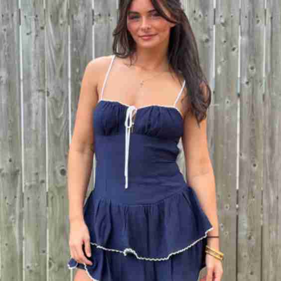 Eyelet Trim Dress