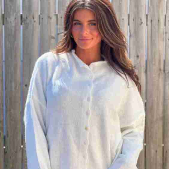 Roll Neck Button Up Cardigan