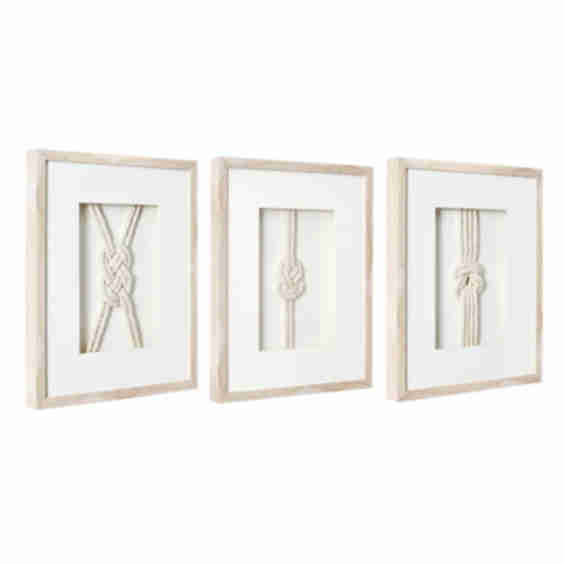 Nautical Rope Knot 3-Piece Framed Wall Art Decor Set
