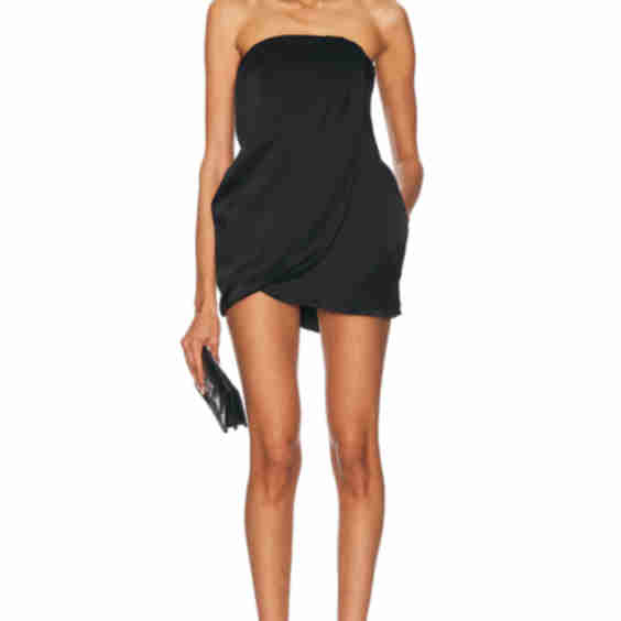 Crepe Satin Strapless Mini Dress