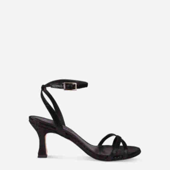 Lilac Electra Leather Sandals with a Medium Heel