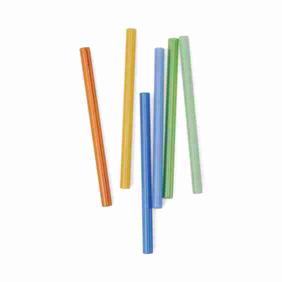 Colored Glass Straw Set