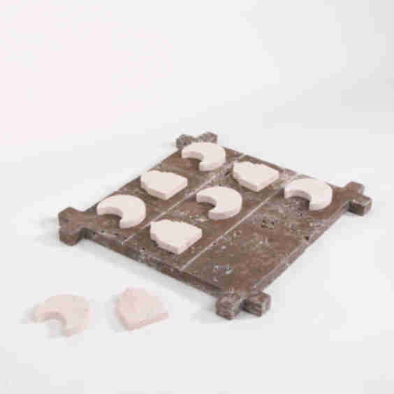 Marble Crescent Tic-Tac-Toe Board