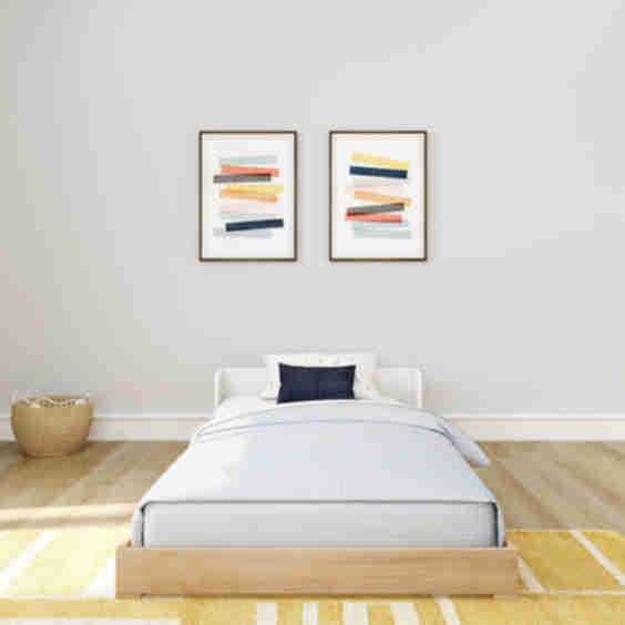 Annetra Mid Century Modern Twin Floor Bed