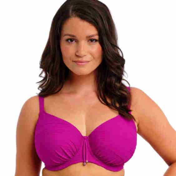 Beach Waves Underwire Gathered Full Cup Swim Top