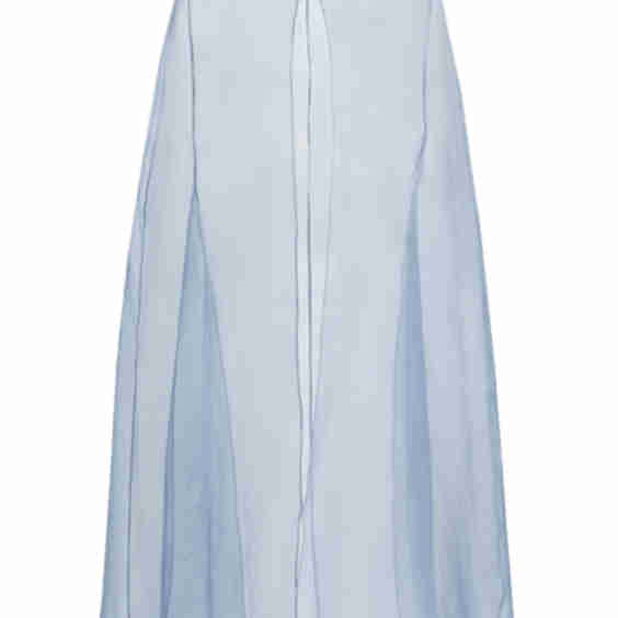 Embellished-Trim Silk Cape