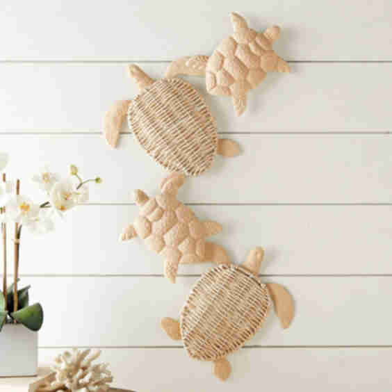 Sea Turtle Metal Husk Wall Art