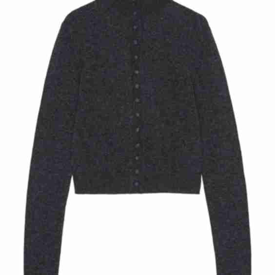 Cardigan with Buttons and High Neck