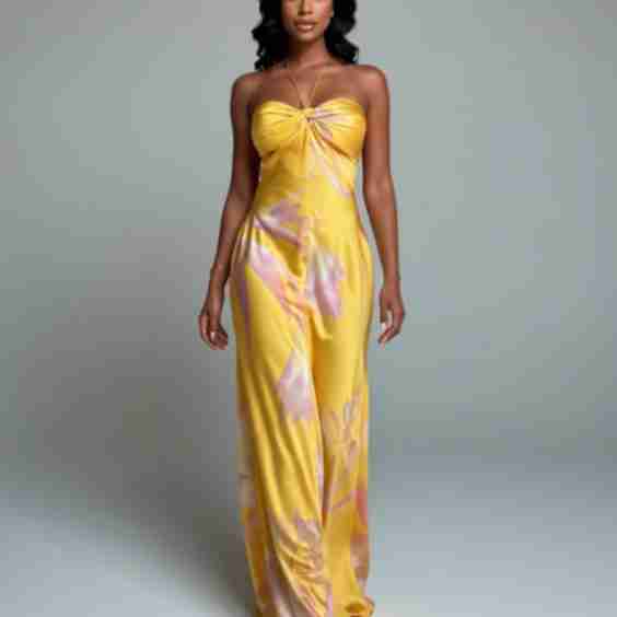 Veda Halter Neck Sleeveles Maxi Dress