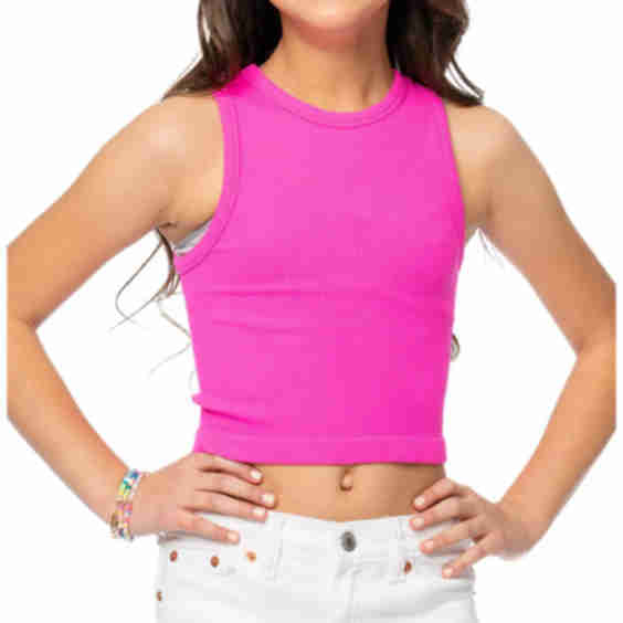 One Size Ribbed Crop Tank Top