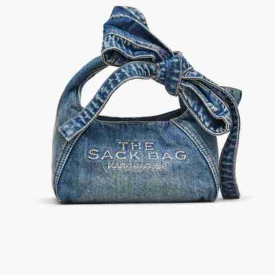 The Bow Denim Sack bag