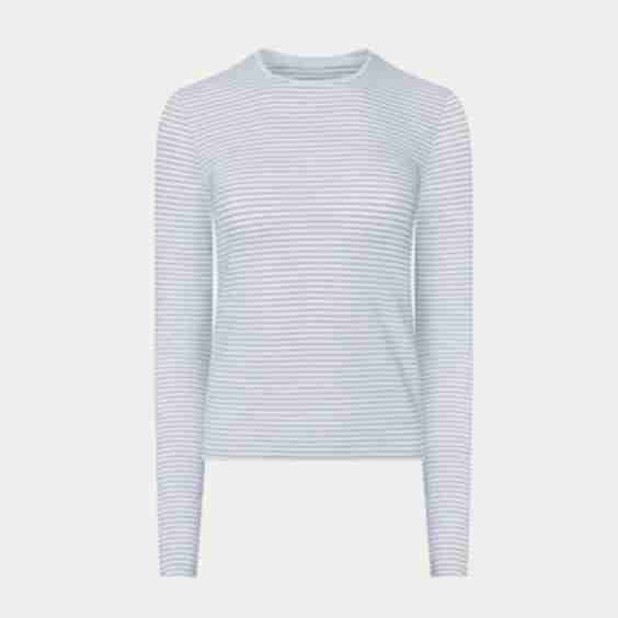 Striped Stretch Cotton Long Sleeve Baby Tee