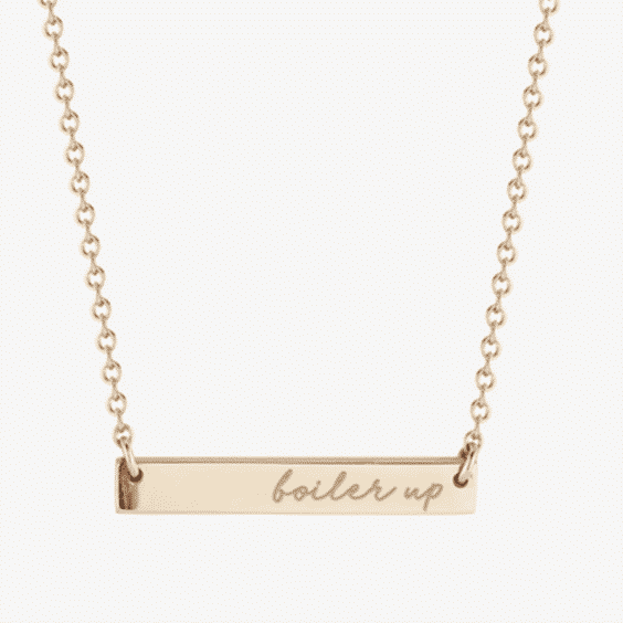 Purdue Boiler Up Horizontal Bar Necklace
