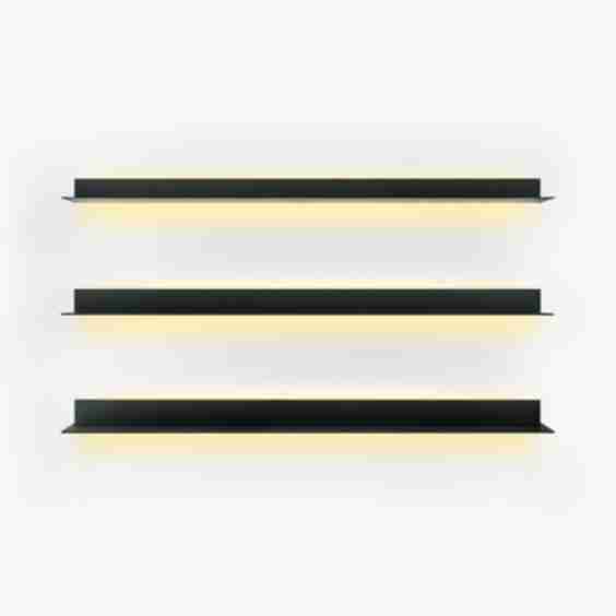 Double Recessed LED Aluminum Floating Shelf
