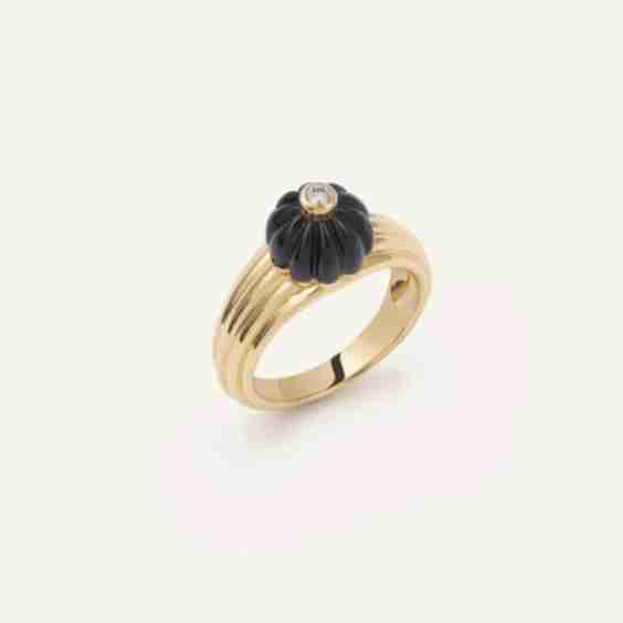 Gelato Ring, Onyx and Diamond