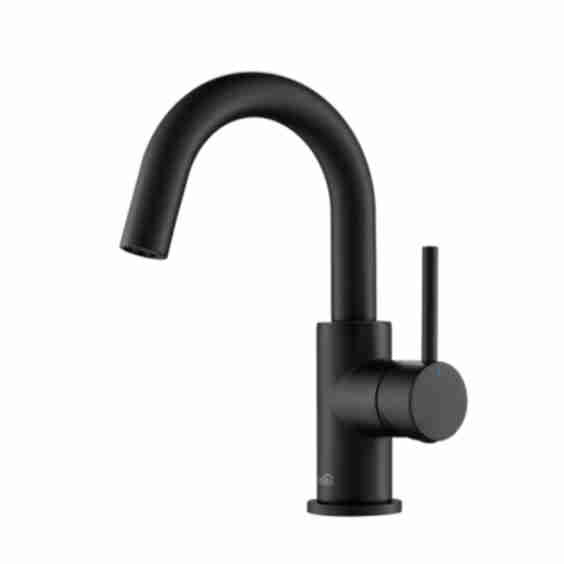 Circular Single Hole Bathroom Faucet With Drain Assembly