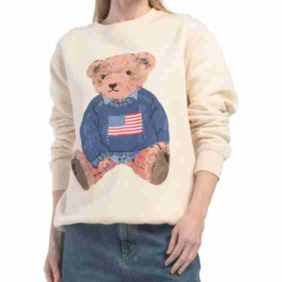 Teddy Bear Usa Crew Neck Sweatshirt