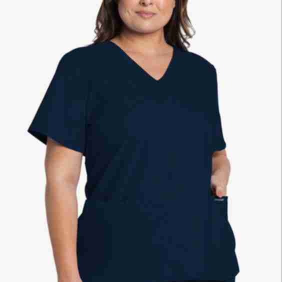 Rounded V-Neck Scrub Top