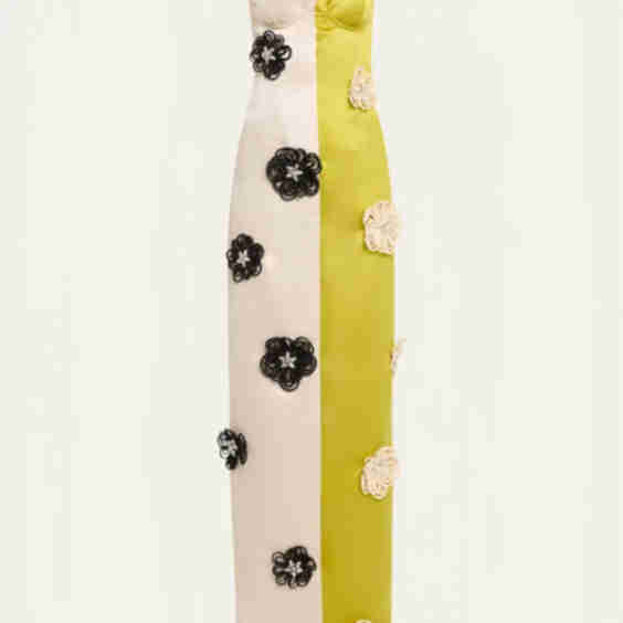 Xylia Color Blocked Flower Bandage Maxi dress