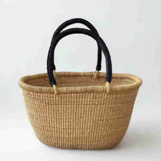 Handwoven Double Weave Oval Market Basket