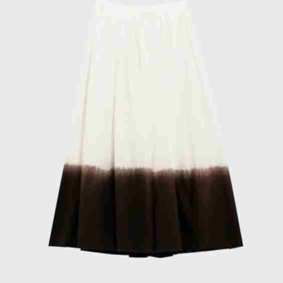 Flowy Drop Waist Skirt with Ombre Detail