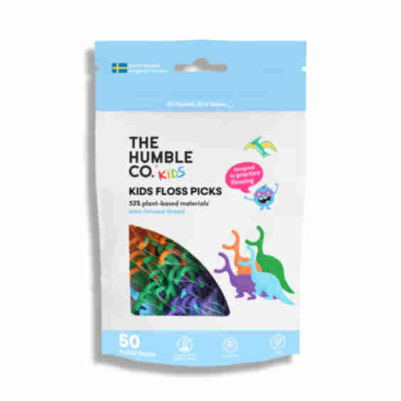 Plant-Based Floss Picks - Kids Mint (50 Pcs)