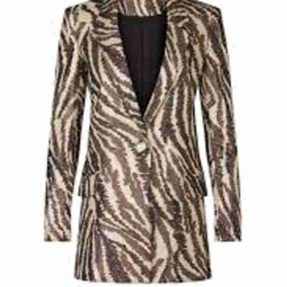 Asymmetric Zebra Print Blazer