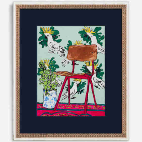 Cockatoo Interior with Vintage School Chair Painting Wall Art