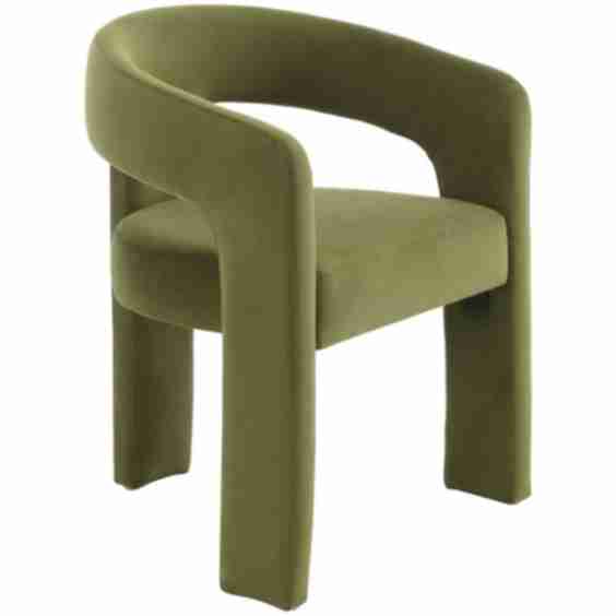 Dining Chair in Velvet Chic Armchair with Stylish Curved Backrest 