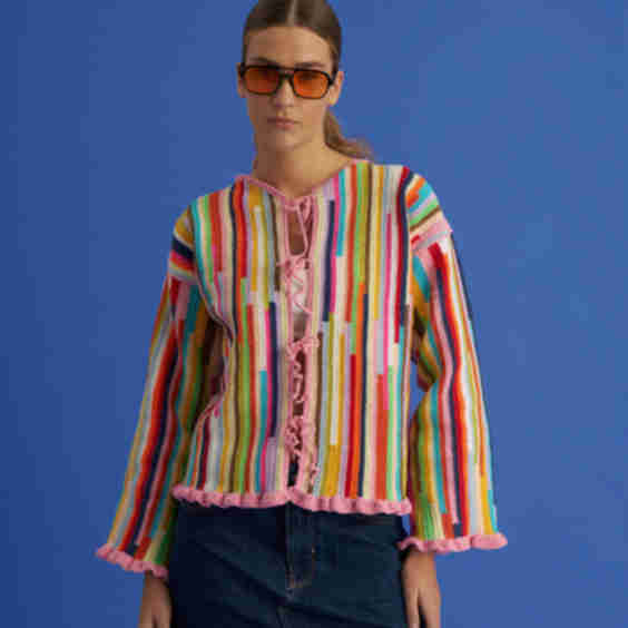No Waste Colorful Crochet Cardigan
