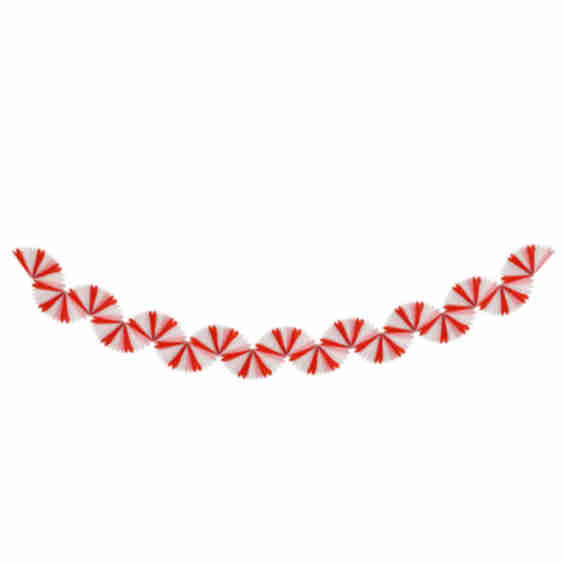 Candy Cane Honeycomb Garland