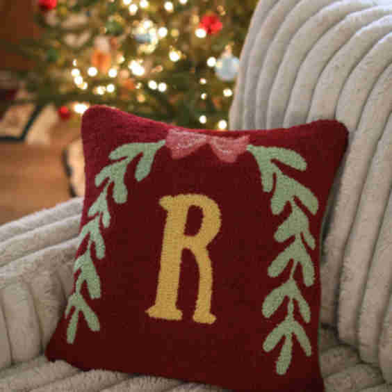 Christmas Sweater Punch Needle Pillow