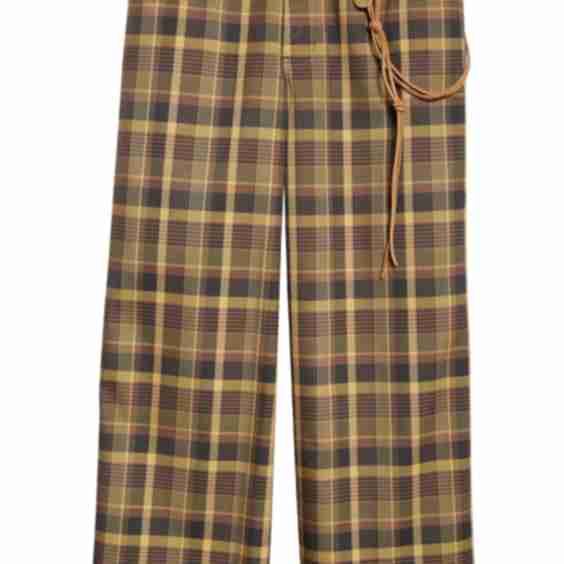 Plaid Wide Leg Pants