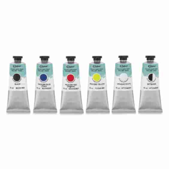 Caligo Safe Wash Relief Ink - Set of 6 Assorted Colors 75 ml Tubes
