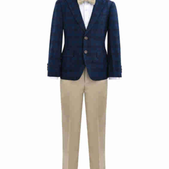 Little Boy's & Boy's Plaid Suit Jacket and Pants Set