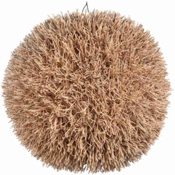 Large Round Rattan Spike Pendant Light