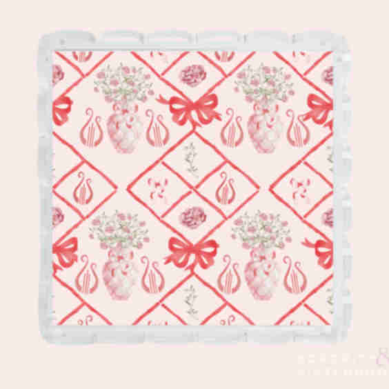 Chi Omega Acrylic Scalloped Tray