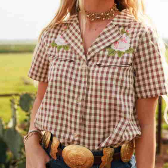 Western Gingham Blouse