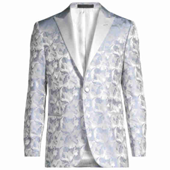 Jacquard Silk-Blend One-Button Dinner Jacket