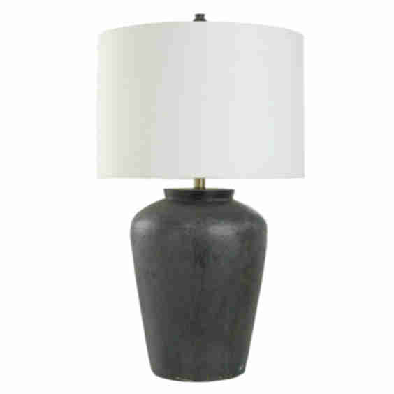 Rustic Cement Table Lamp - Distressed Finish - Shade