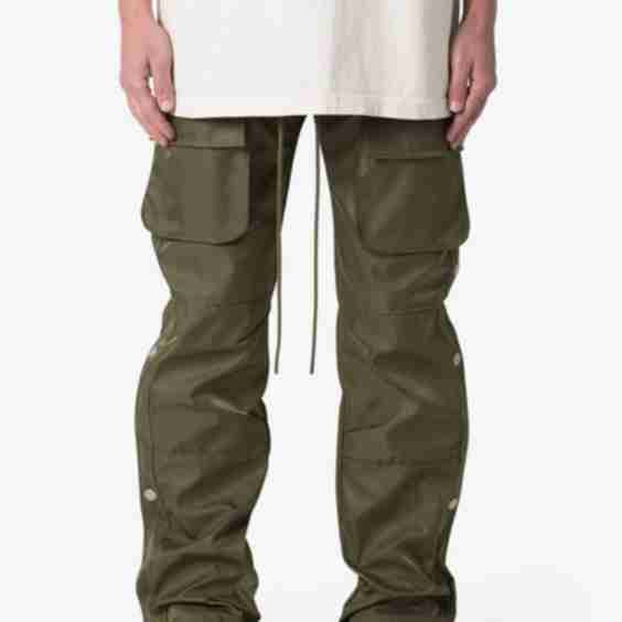 Side Snap Nylon Cargo Pants