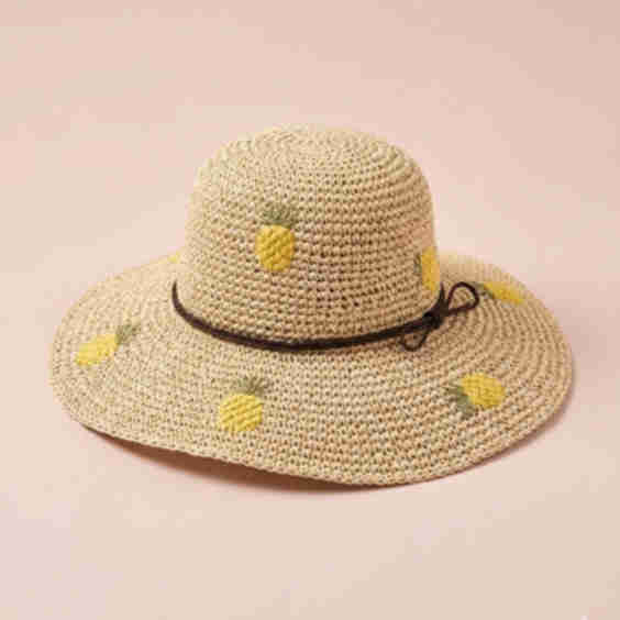 Embroidered Straw Hat
