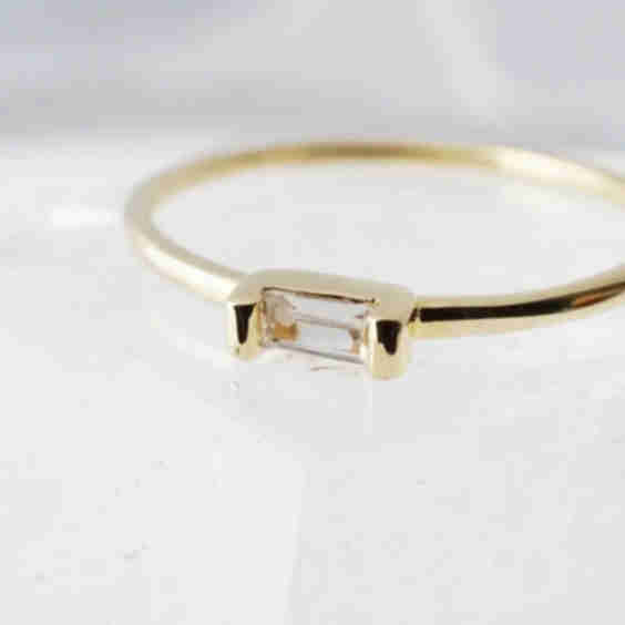 Crystal Baguette Ring