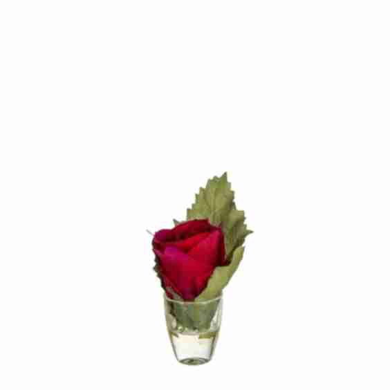 Artificial rose with leaf H14