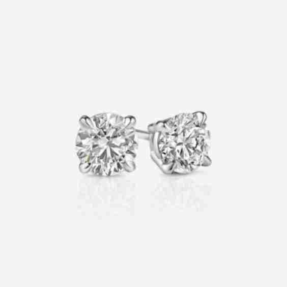 Lab-Grown Round Diamond Stud Earrings