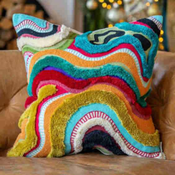 Echo Organic Cotton Abstract Throw Pillow