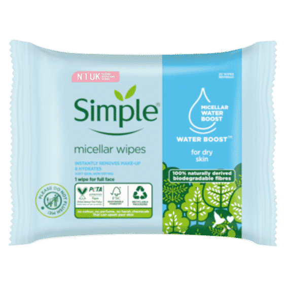 Water Boost Micellar Biodegradable Cleansing Wipes 