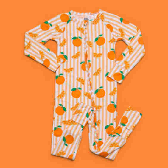 Orange Blossom Stripes Dream Romper