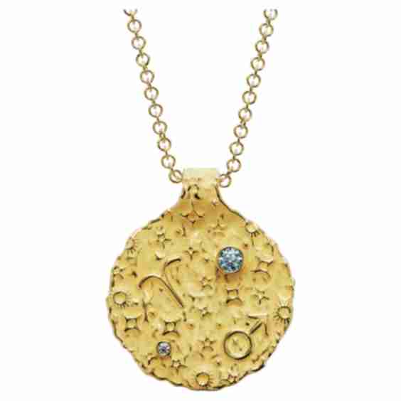 Aries Zodiac Pendant –14K Gold – Astrology Necklace 