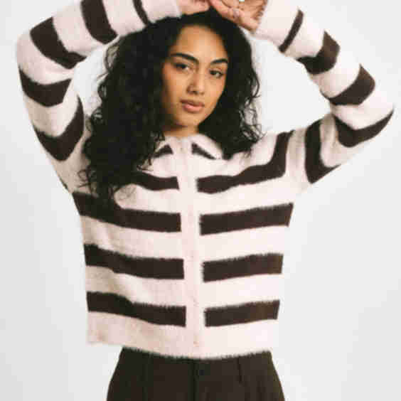 Tiltil Cela Striped Polo Cardigan
